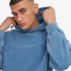 Sudadera con capucha oversize orgánica - Índigo descolorido
