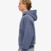 Sudadera con capucha oversize y cremallera de algodón orgánico - Azul Neptuno