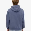 Sudadera con capucha oversize y cremallera de algodón orgánico - Azul Neptuno