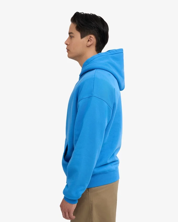 Sudadera con capucha oversize y cremallera de algodón orgánico - Azul Pacífico