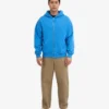 Sudadera con capucha oversize y cremallera de algodón orgánico - Azul Pacífico