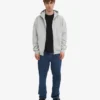 Sudadera con capucha oversize y cremallera de algodón orgánico - Gris descolorido