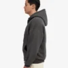 Sudadera con capucha oversize y cremallera de algodón orgánico - Gris lava