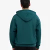 Sudadera con capucha oversize y cremallera de algodón orgánico - Verde océano