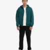 Sudadera con capucha oversize y cremallera de algodón orgánico - Verde océano