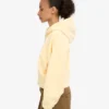 Sudadera con capucha y cremallera corta de algodón orgánico - Amarillo suave