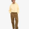 Sudadera con capucha y cremallera corta de algodón orgánico - Amarillo suave
