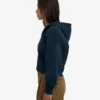 Sudadera con capucha y cremallera corta de algodón orgánico - Azul marino