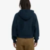 Sudadera con capucha y cremallera corta de algodón orgánico - Azul marino