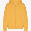 Sudadera con capucha y cremallera oversize de algodón orgánico - Amarillo quemado