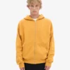 Sudadera con capucha y cremallera oversize de algodón orgánico - Amarillo quemado
