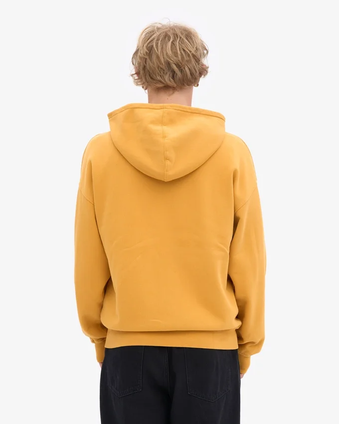 Sudadera con capucha y cremallera oversize de algodón orgánico - Amarillo quemado