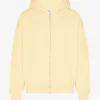 Sudadera con capucha y cremallera oversize de algodón orgánico - Amarillo suave