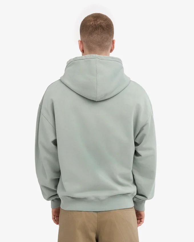 Sudadera con capucha y cremallera oversize de algodón orgánico - Azul acero