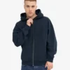 Sudadera con capucha y cremallera oversize de algodón orgánico - Azul marino