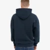 Sudadera con capucha y cremallera oversize de algodón orgánico - Azul marino