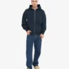 Sudadera con capucha y cremallera oversize de algodón orgánico - Azul marino