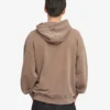 Sudadera con capucha y cremallera oversize de algodón orgánico - Caqui descolorido