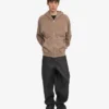 Sudadera con capucha y cremallera oversize de algodón orgánico - Caqui descolorido