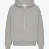 Sudadera con capucha y cremallera oversize de algodón orgánico - Gris jaspeado