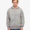 Sudadera con capucha y cremallera oversize de algodón orgánico - Gris jaspeado