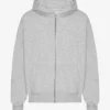 Sudadera con capucha y cremallera oversize de algodón orgánico - Mezcla de nieve