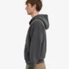 Sudadera con capucha y cremallera oversize de algodón orgánico - Negro descolorido