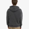 Sudadera con capucha y cremallera oversize de algodón orgánico - Negro descolorido