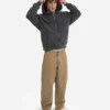 Sudadera con capucha y cremallera oversize de algodón orgánico - Negro descolorido