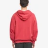 Sudadera con capucha y cremallera oversize de algodón orgánico - Rojo descolorido