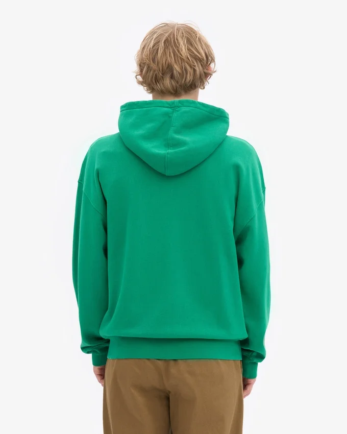Sudadera con capucha y cremallera oversize de algodón orgánico - Verde Kelly