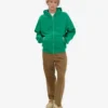 Sudadera con capucha y cremallera oversize de algodón orgánico - Verde Kelly
