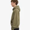 Sudadera con capucha y cremallera oversize de algodón orgánico - Verde oliva apagado