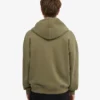 Sudadera con capucha y cremallera oversize de algodón orgánico - Verde oliva apagado