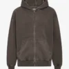 Sudadera con capucha y cremallera oversize orgánica - Faded Mud