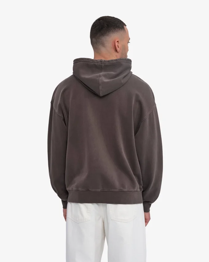 Sudadera con capucha y cremallera oversize orgánica - Faded Mud