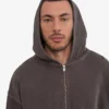 Sudadera con capucha y cremallera oversize orgánica - Faded Mud