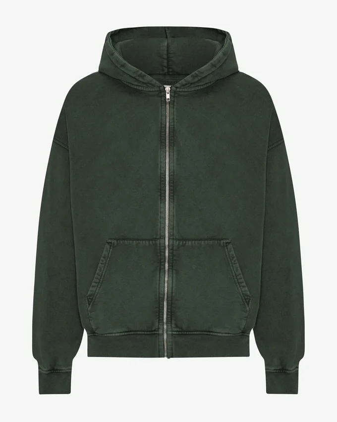 Sudadera con capucha y cremallera oversize orgánica - Midnight Forest