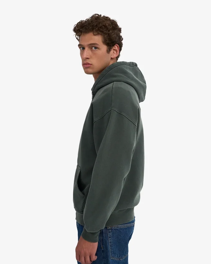 Sudadera con capucha y cremallera oversize orgánica - Midnight Forest