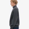 Sudadera con jerséu de media cremallera de merino - Gris lava