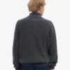 Sudadera con jerséu de media cremallera de merino - Gris lava