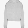 Sudadera corta con capucha y cremallera de algodón orgánico - Mezcla de colores nieve