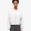 Sudadera corta con capucha y cremallera de algodón orgánico - Mezcla de colores nieve