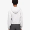 Sudadera corta con capucha y cremallera de algodón orgánico - Mezcla de colores nieve