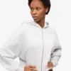 Sudadera corta con capucha y cremallera de algodón orgánico - Mezcla de colores nieve