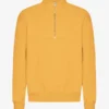 Sudadera orgánica con jerséu de media cremallera - Amarillo quemado