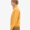 Sudadera orgánica con jerséu de media cremallera - Amarillo quemado