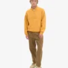 Sudadera orgánica con jerséu de media cremallera - Amarillo quemado