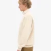 Sudadera orgánica con jerséu de media cremallera - Blanco marfil