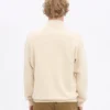 Sudadera orgánica con jerséu de media cremallera - Blanco marfil
